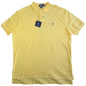 Polo Ralph Lauren Interlock Polo Shirt Mens XL Yellow Short Sleeve Pony NWT